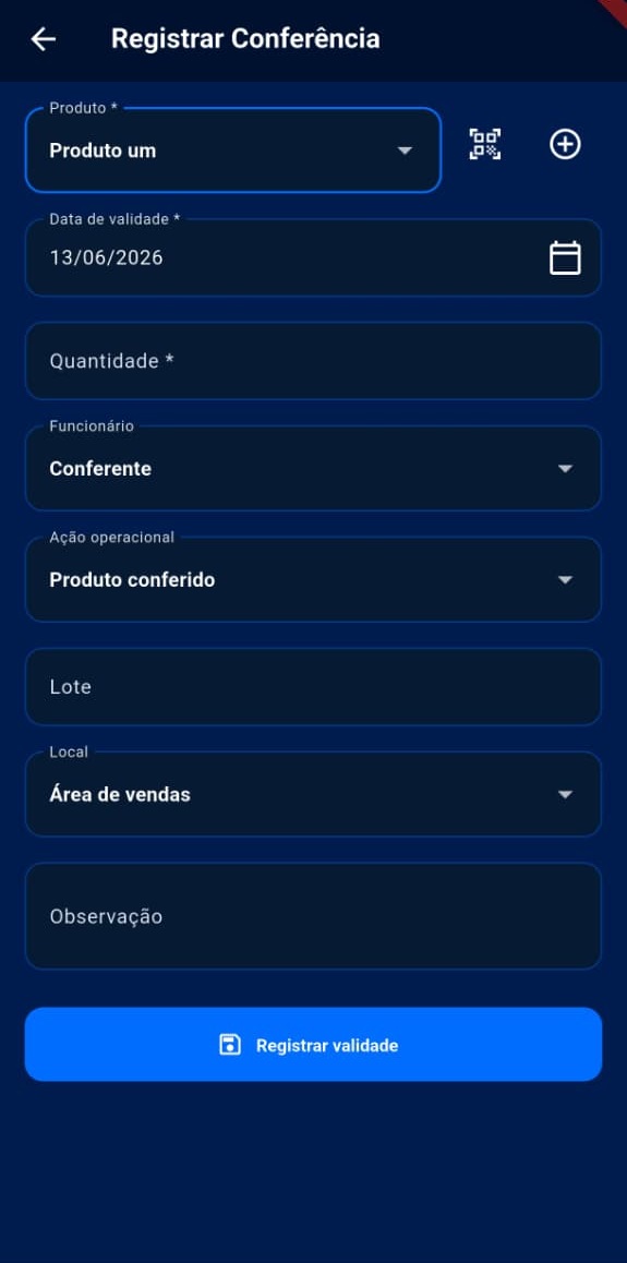 Registrar conferência